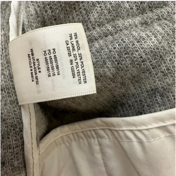 BNWT- Aritzia Wilfred Free Ganna Wool Jacket Diamond Print Grey (XXS) - Picture 10 of 12